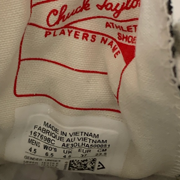 Converse Women’s Size 6.5 Chuck Taylor 70 OX Scripted Signature Print - Picture 8 of 8